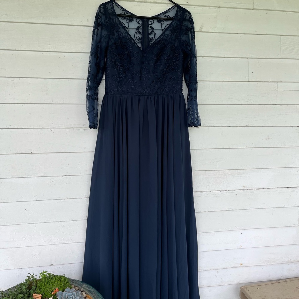 JJS house, navy blue wedding, evening dress